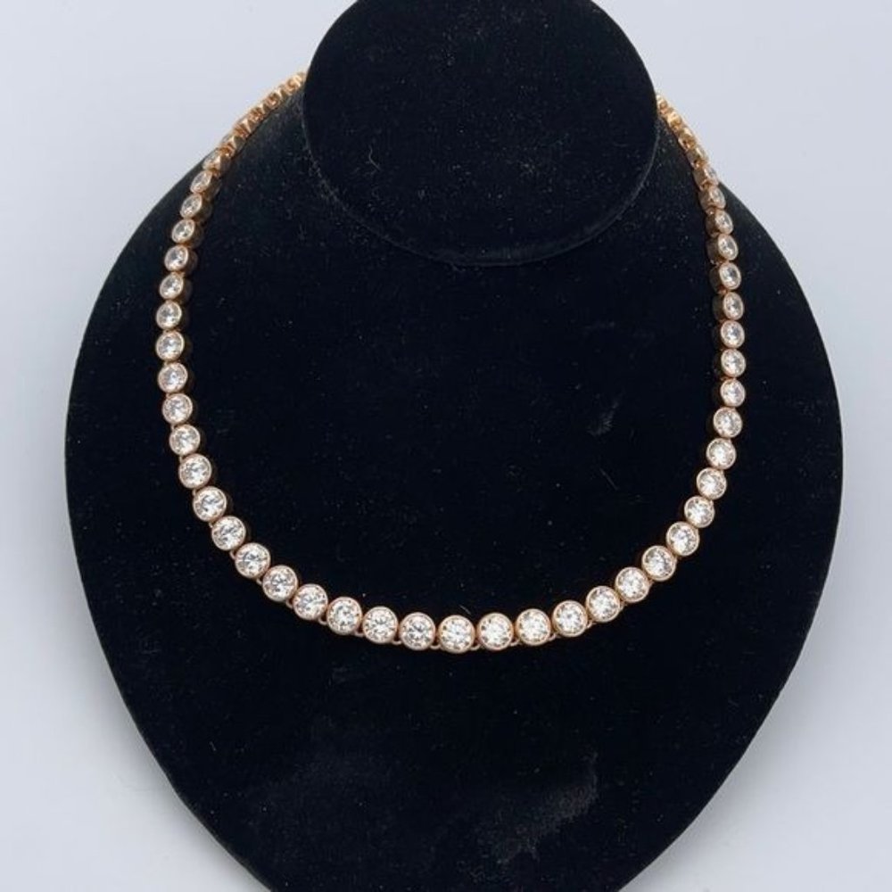 Henri Bendel LUXE Crystal Adjustable choker necklace rose gold NWT